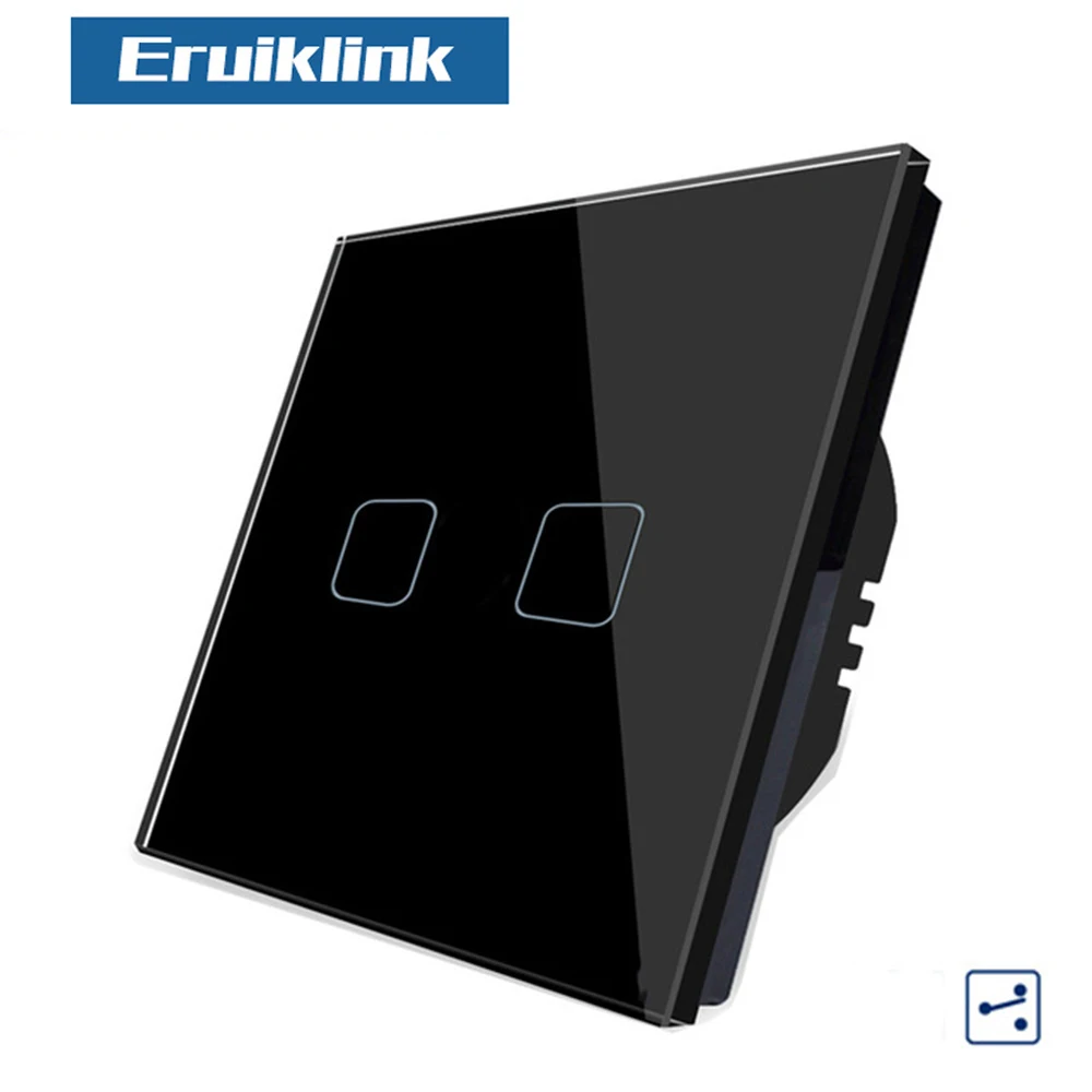 Сенсорный выключатель стеклянная панель из хрусталя 1/2/3 банды 2-сторонний