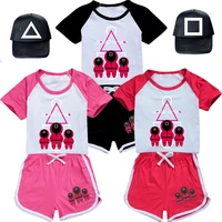 girls boys summer clothing set movie squid game kids sports t shirtpants 2piece set baby clothing comfortable outfits pyjamas