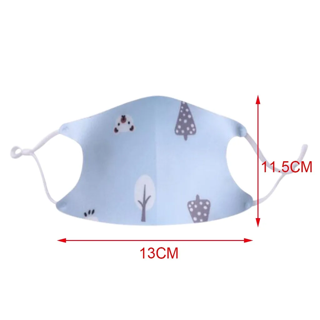 

Polyester 1/5PCS Washable Reusable Face Mask Fashion Children Cartoon Print Breathing Mouth Cover Mouth Mask With Design Masque