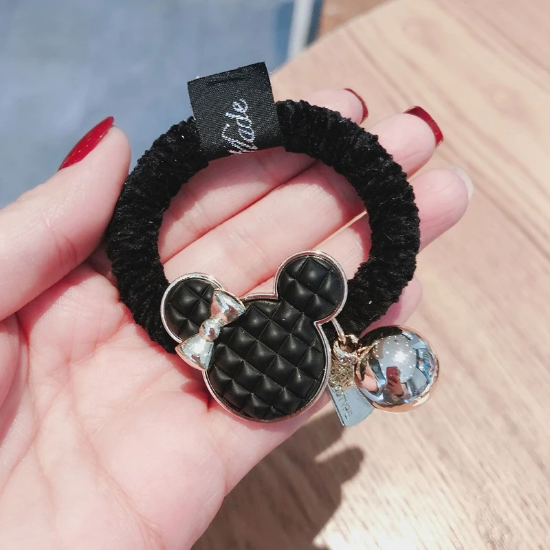 

New Japanese and Korean Cartoon Hair Ring Simple Mickey Head Rope Headdress Tie Elastic Rubber Band Women INS Hair Accessories