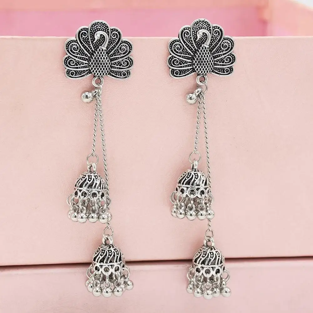 

2020 New Fashion Bohemian European and American trend alloy pendant semi-circular Pearl Drop earrings ladies fashion jewelry