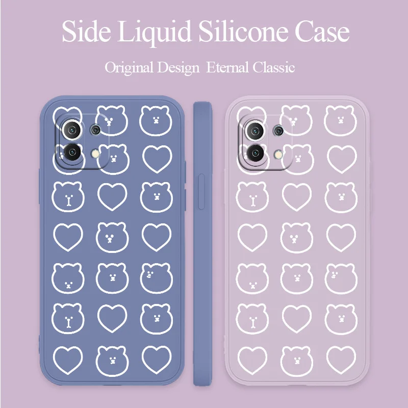 

Jane For Xiaomi Mi 11 11i 10T 9T Pro Lite Case Bear Soft Cover 10 10S 9 8 lite Pro Poco F2 X2 F3 Pro Shockproof Phone Case Funda