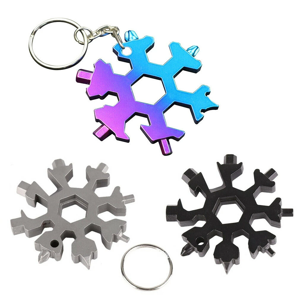 Многофункциональный инструмент 18 в 1 брелок форме снежинки портативная отвертка