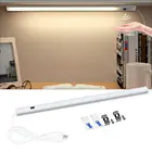 Светодиодсветильник лампа для шкафа, 5 В, USB, с сенсорным переключателем, изменяемым цветом для шкафа, кухни, ванной