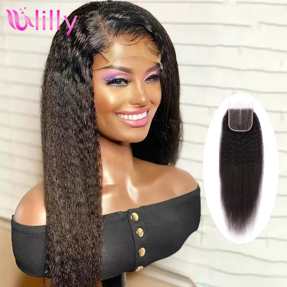 

14-22 inch Yiki Straight 5x5 Swiss Lace Closure Remy Peruvian Human Hair Closure Middle Part With Baby Hair Natural Color For Wo