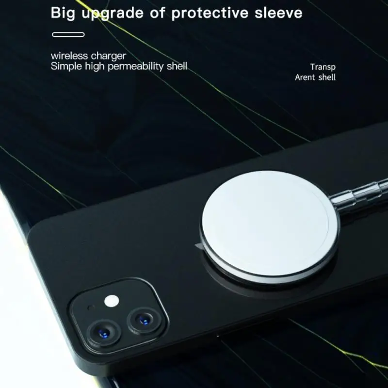 

Luxury Charger Case Safe Magnetic Wireless Charging TPU Skin Shell Protective Cover Color Silicone Cover For IPhone 12
