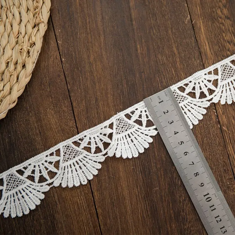

4CM Exquisite White Hollow Lace Embroidery Water-soluble Ribbon Trim Clothing Dress Curtain DIY Sewing Accessories