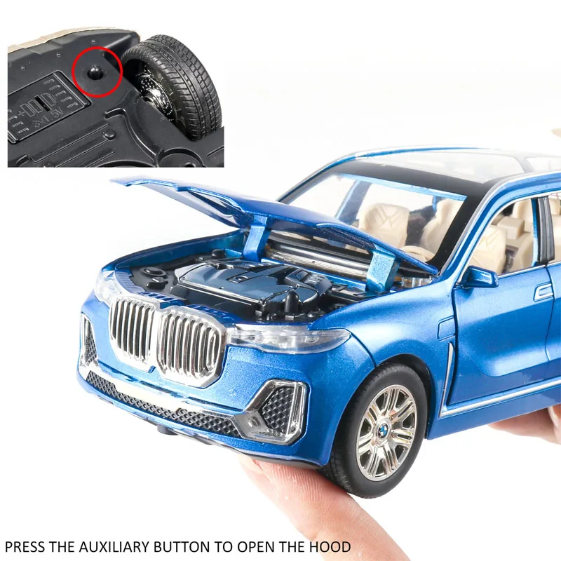1:24 модель автомобиля BMW X7 литая из сплава детская игрушка коллекционные игрушки