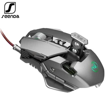 SeenDa Professional Gaming Mouse 6400DPI Full 7 Programmable Buttons RGB LED Optical USB Wired Game Mice for Laptop PC Gamer