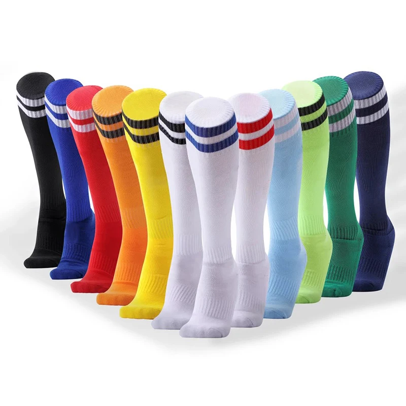 

Для мужчин Футбол носки нескользящие длинной трубкой над гетры Студенческая спортивная одежда в полоску на бег носки для марафона из дышащ...