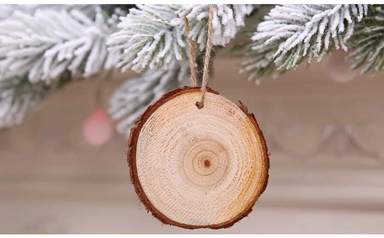 10 шт рождественские деревянные Ломтики DIY ремесло украшения деревянные диски день рождения дети настольные карты Свадьба Рождество украшения бирка для подарков
