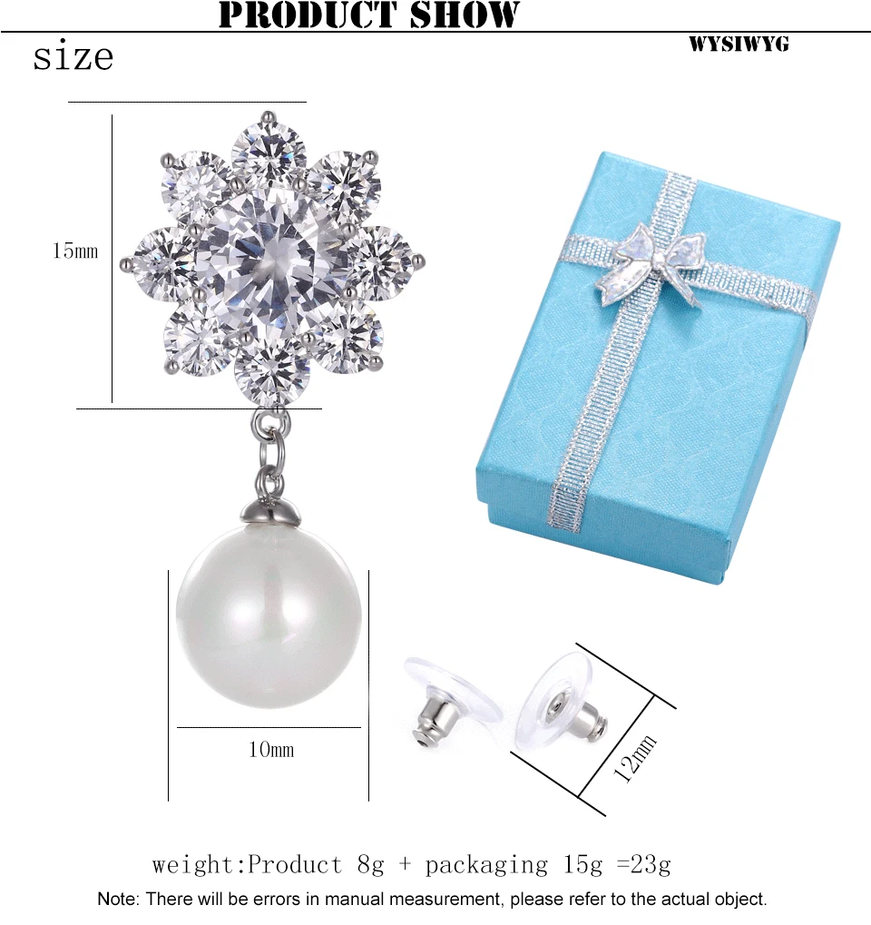 

Women's Fashion stainless steel Crystal Rhinestone Earrings Female Jewelry Gift Fashion Inlaid Pearl Earrings Wedding party gift