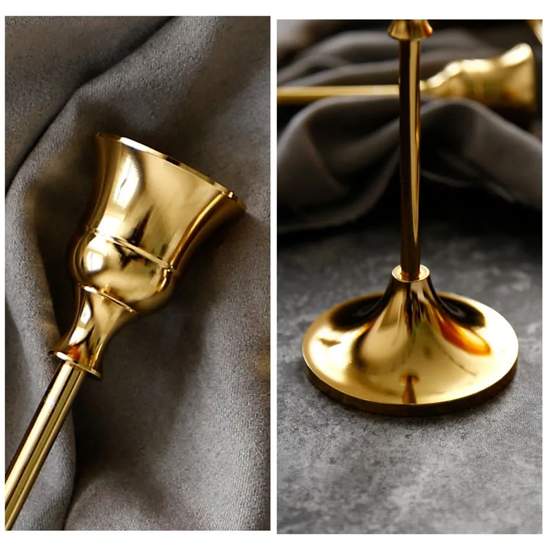 

Metal Candle Holders Light Luxury Candlestick Candlelight Dinner Decoration Aromatherapy Candle Bases Wedding Props Home Decor