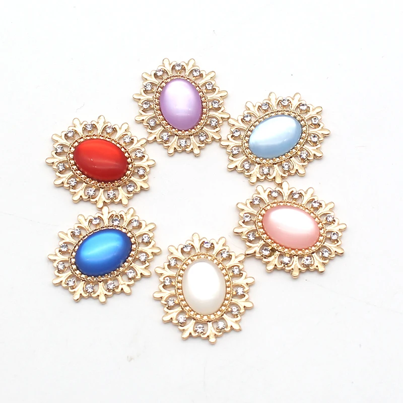 Новинка 10 шт./лот 15*28 мм овальные полые пуговицы с плоским дном для шитья