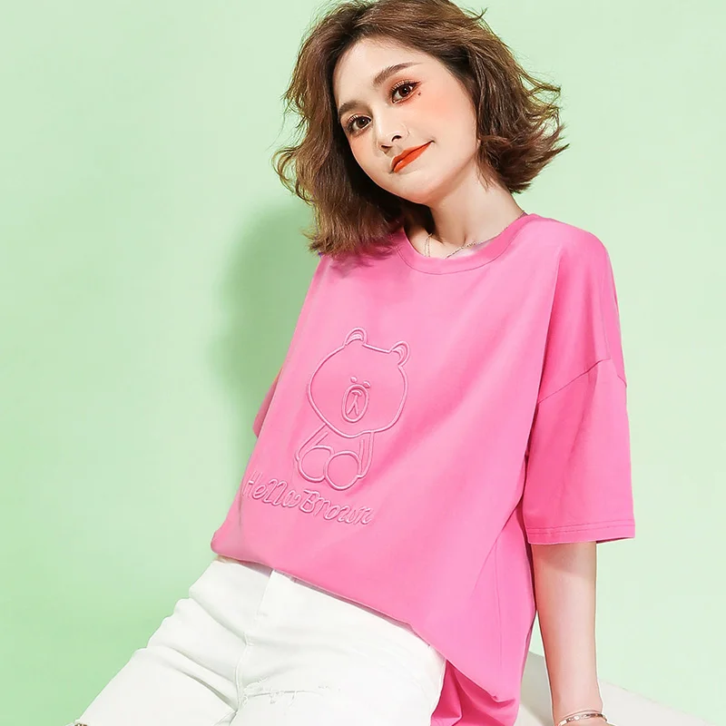 Дешевые оптовые продажи 2021 летние новые женские футболки модные повседневные с