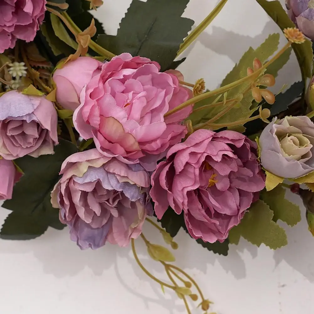 

Artificial Peony Fake Flower Wreath Garland Wedding Party Hanging Wall Decor Home Decoration Accessories drop shipping