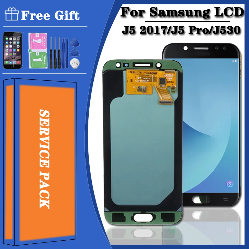 

100% SUPER AMOLED оригинальный 5,2 "J530 ЖК-дисплей для Samsung J5 2017 J5 Pro J530M J530F ЖК-сенсорный экран дигитайзер сменный дисплей