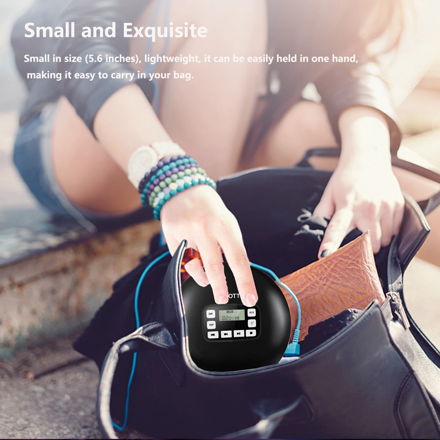 Портативный cd плеер HOTT Bluetooth4.1 со светодиодным дисплеем защита от пропуска