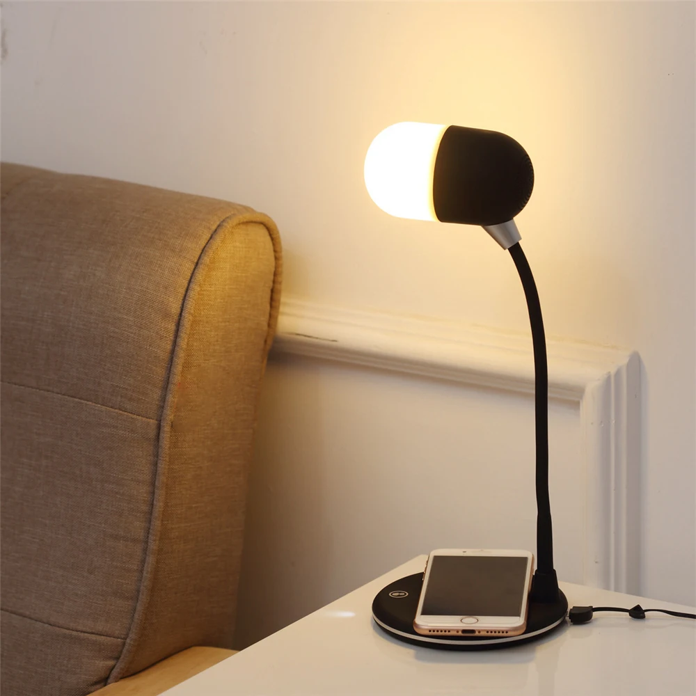 L4 Qi беспроводной зарядное устройство Стенд светодиодный светильник Настольная