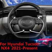 for hyundai tucson nx4 2021 2022 car cowhide leather steering wheel cover car modified interior protective cover car accessories