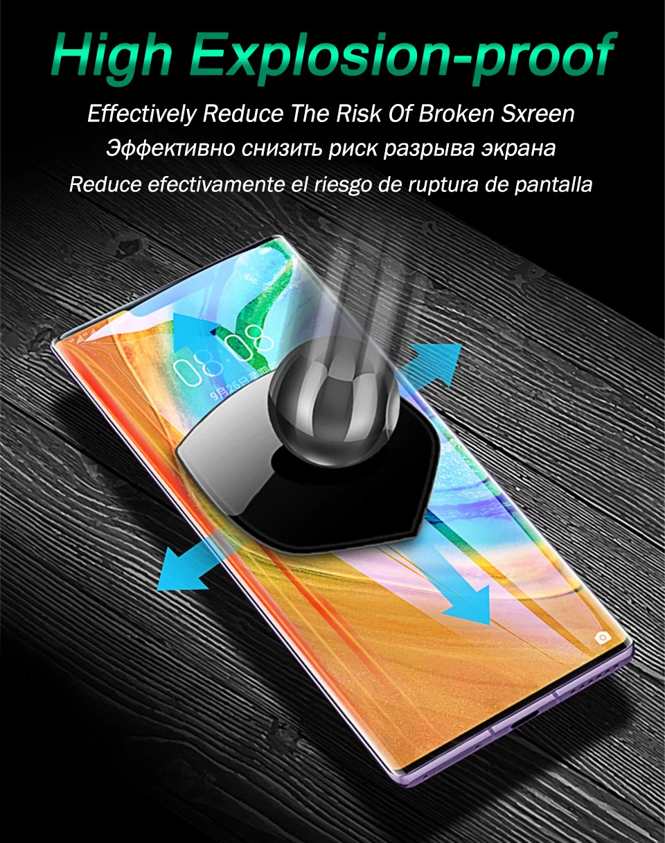 100D Curved Edge Full Cover Film For Huawei Mate 20 10 30 Lite Pro P Smart Nova 3i Screen Protector Hydrogel Film Not Glass