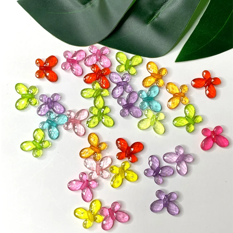 Акриловые бусины в виде бабочек карамельных цветов для самостоятельного