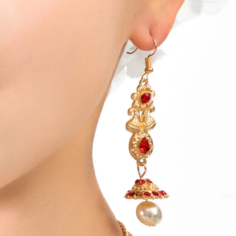 2020 New India Nepal Dance Accessory Woman Performance Party Gift Headwear Shoot Lady Headdress Drop Earrings | Тематическая одежда