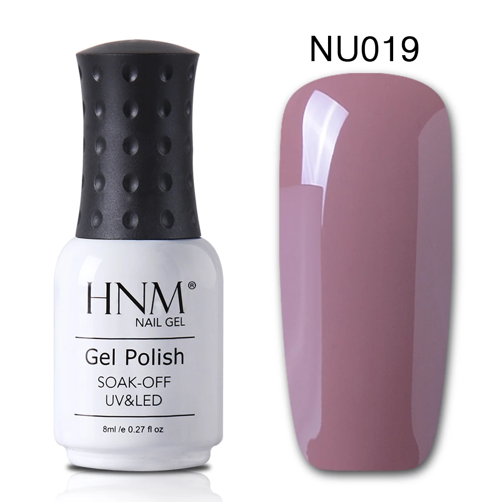 Nude019 HNM 8 мл серый фиолетовый серия цвет уф-гель для ногтей светодиодный лампа гель-лак замачиваемый гибридный лак краска штамповка топ основа лак - Цвет: Nude019