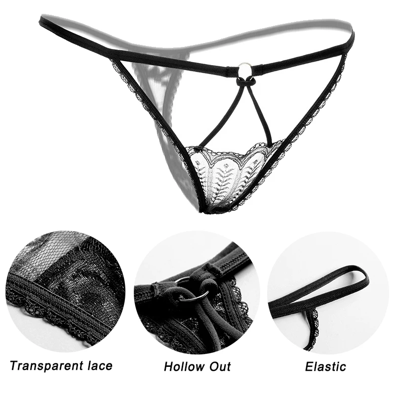 Женские сексуальные прозрачные кружевные трусики стринги Эротическое нижнее