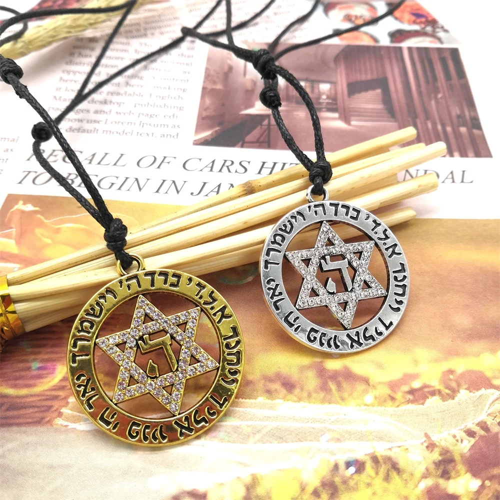 

Star of David Fashion Necklaces for Women Statement Israel Supernatural Pendants Jewelry Rhinestone Charms