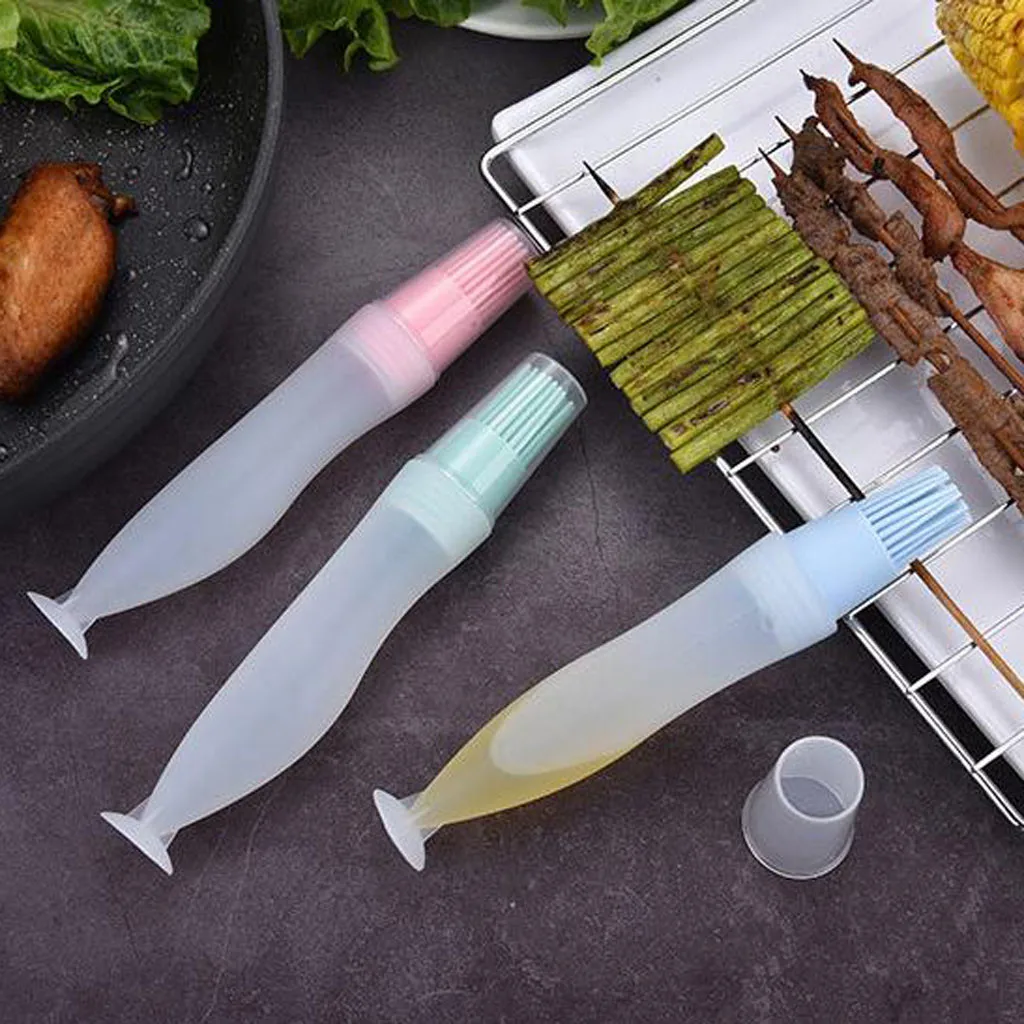 1 шт. портативная силиконовая бутылка для масла с кистью масло гриля кисти