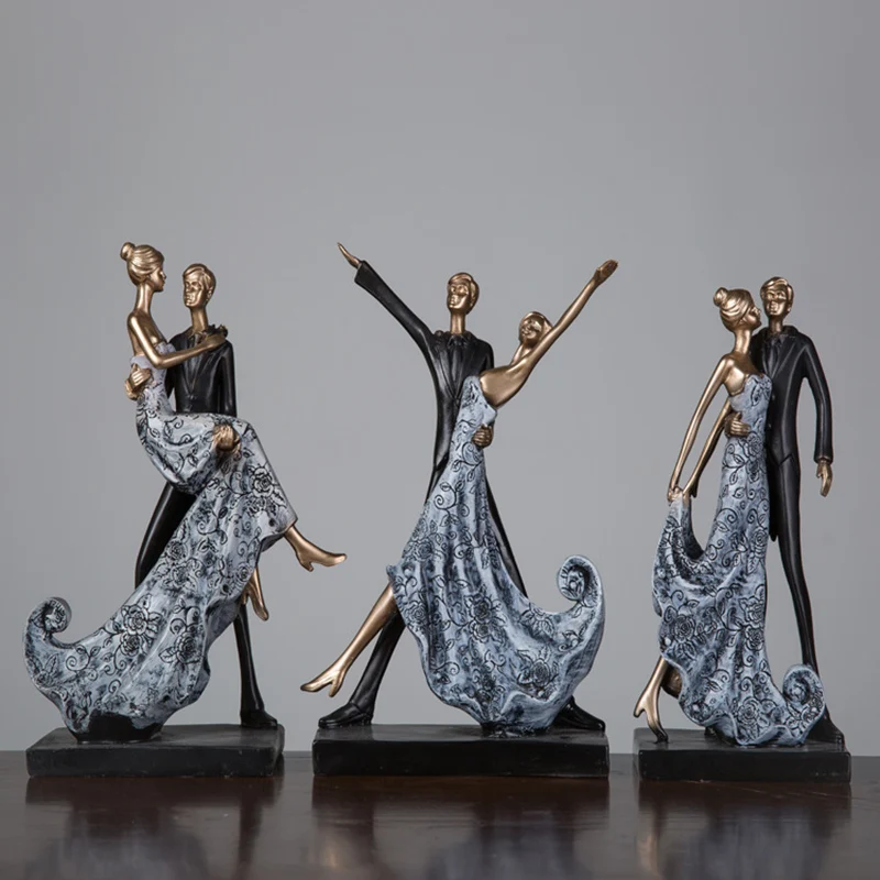 Creative Double Dancing People Pendulum Home Figure Sculpture Statue Living Room Bedroom Desk Ornaments Craft Christmas Gift | Дом и сад