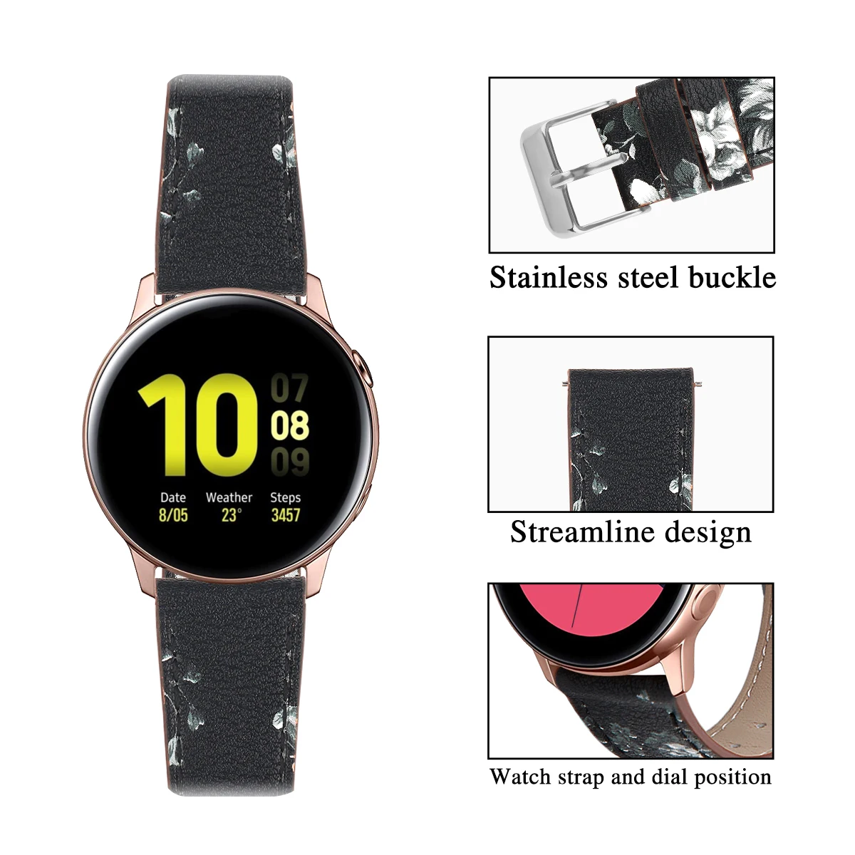 Для samsung Galaxy Watch Active 2 кожаный ремешок 20 мм высококлассный верхний слой из натуральной кожи дышащий сменный Браслет