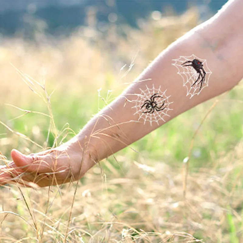 Тату-Наклейка 3D для пауков временная Водонепроницаемая наклейка с ужасами