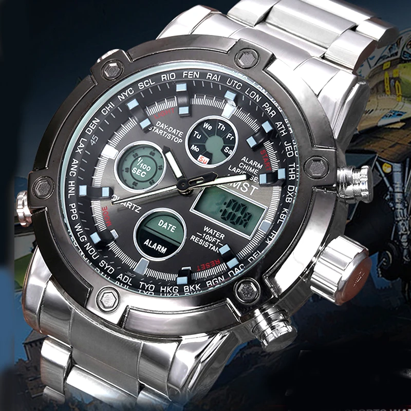 Часы наручные AMST Мужские кварцевые аналоговые люксовые спортивные