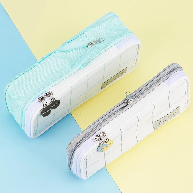 Разноцветный холщовый многофункциональный пенал большой емкости | Канцтовары