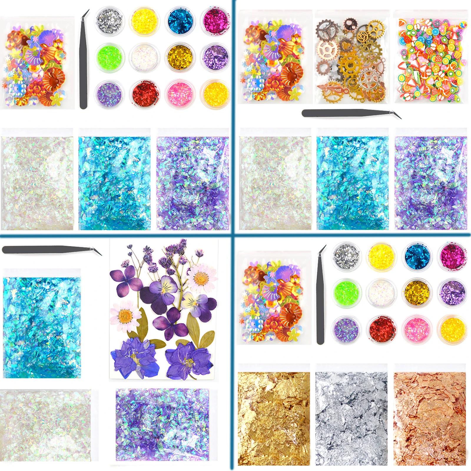 

1Set Mixed Resin Jewelry Craft Filling Material Sequins Multicolor Beauty Nail Art Decals Resin Epoxy Mold DIY Making Jewelry