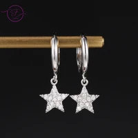 luxury star sterling silver 925 hoop earrings for women stylish simple earrings fine jewelry anniversary birthday gift