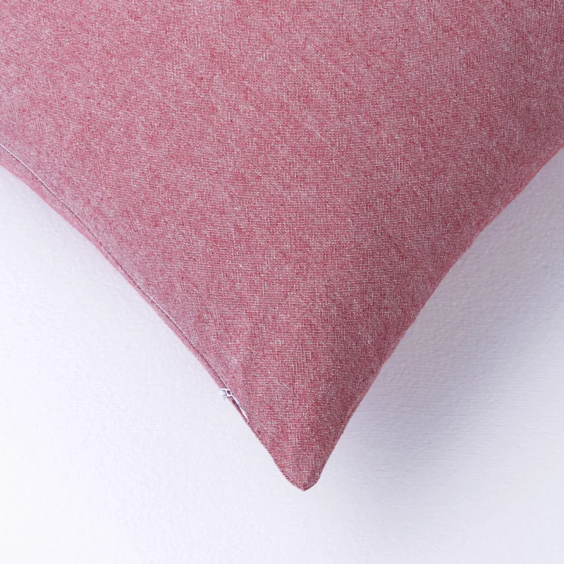 PHF Cotton Back Cushion Pillow Cover 45*45 cm Yarn Dye Pad For Solid Two-Pack Solid Russet Red Dark Grey Blue Color