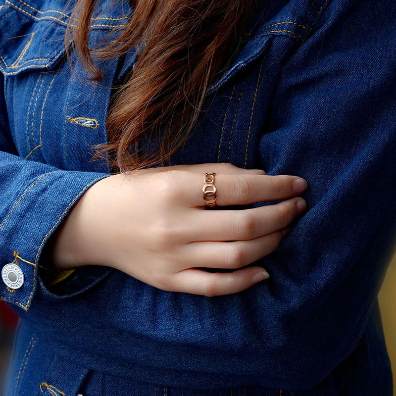 TOSOKO ювелирные изделия из нержавеющей стали овальный крест X письмо кольцо модное