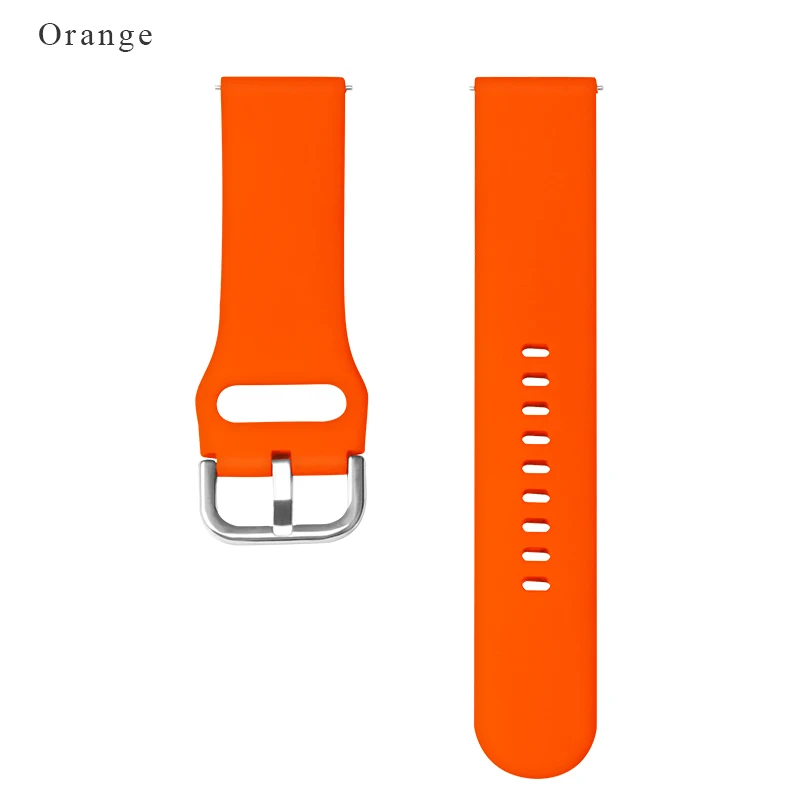Orange BOORUI Amazfit ремешок мягкий силиконовый ремешок для часов Замена для Xiaomi Huami Amazfit ремешок Bip с металлической пряжкой ремешок для часов 20 мм - Цвет: Orange