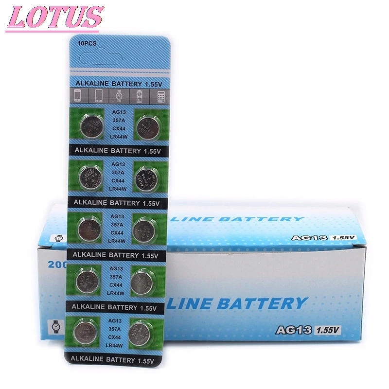 

10pcs 1.5V AG13 Battery LR44 L1154 RW82 RW42 SR1154 SP76 A76 357A Ag13 Pila Lr44 SR44 AG 13 Alkaline Button Cell Coin Battery