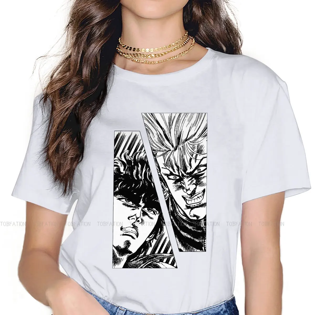 

Женская одежда Ken vs Shin, футболка с изображением кулака Северной Звезды, милые винтажные женские блузы