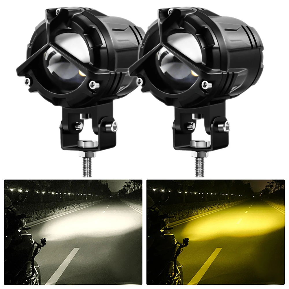 

Универсальная внешняя светодиодная мотоциклетная фара M3, двухцветная мотоциклетная фара 9-30 В, 50 Вт, 3000 лм, водонепроницаемая фара 6000K