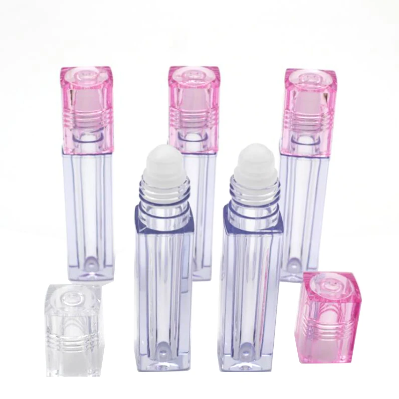 

10pcs 6.5ml Square Lip Gloss Roll On Bottle, Portable Empty Perfume & Eye Cream Bottle Refillable Container