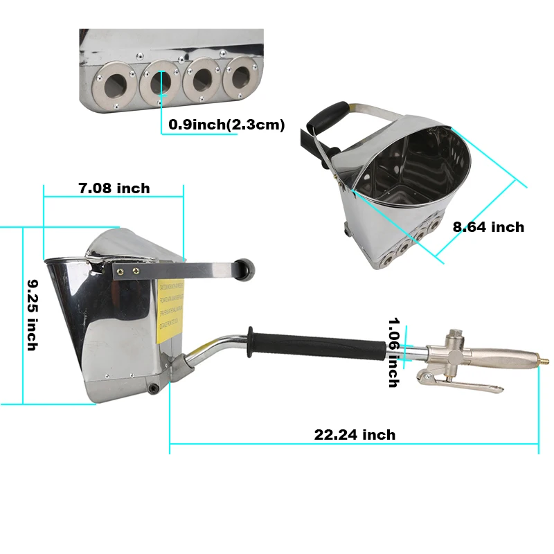 Старый раствор опрыскиватель стены пистолет Штукатурная лопатка бункер ковш