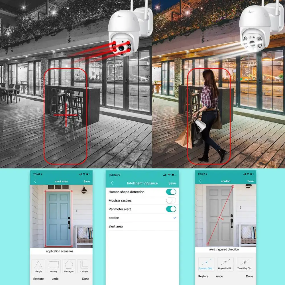 H.265 PTZ IP камера 2MP WiFi Облачное хранилище движения голосовое оповещение двойная