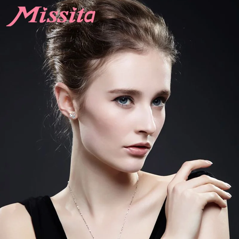 MISSITA Новые Модные полые серьги с фианитами для женщин серебряного цвета