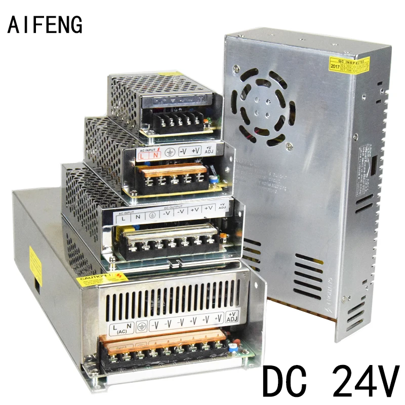 AIFENG DC 24V импульсный источник питания 1A 2A 3A 5A 15A 25A импульсный источник питания AC 110V 220V DC 24V для светодиодных лент светильник