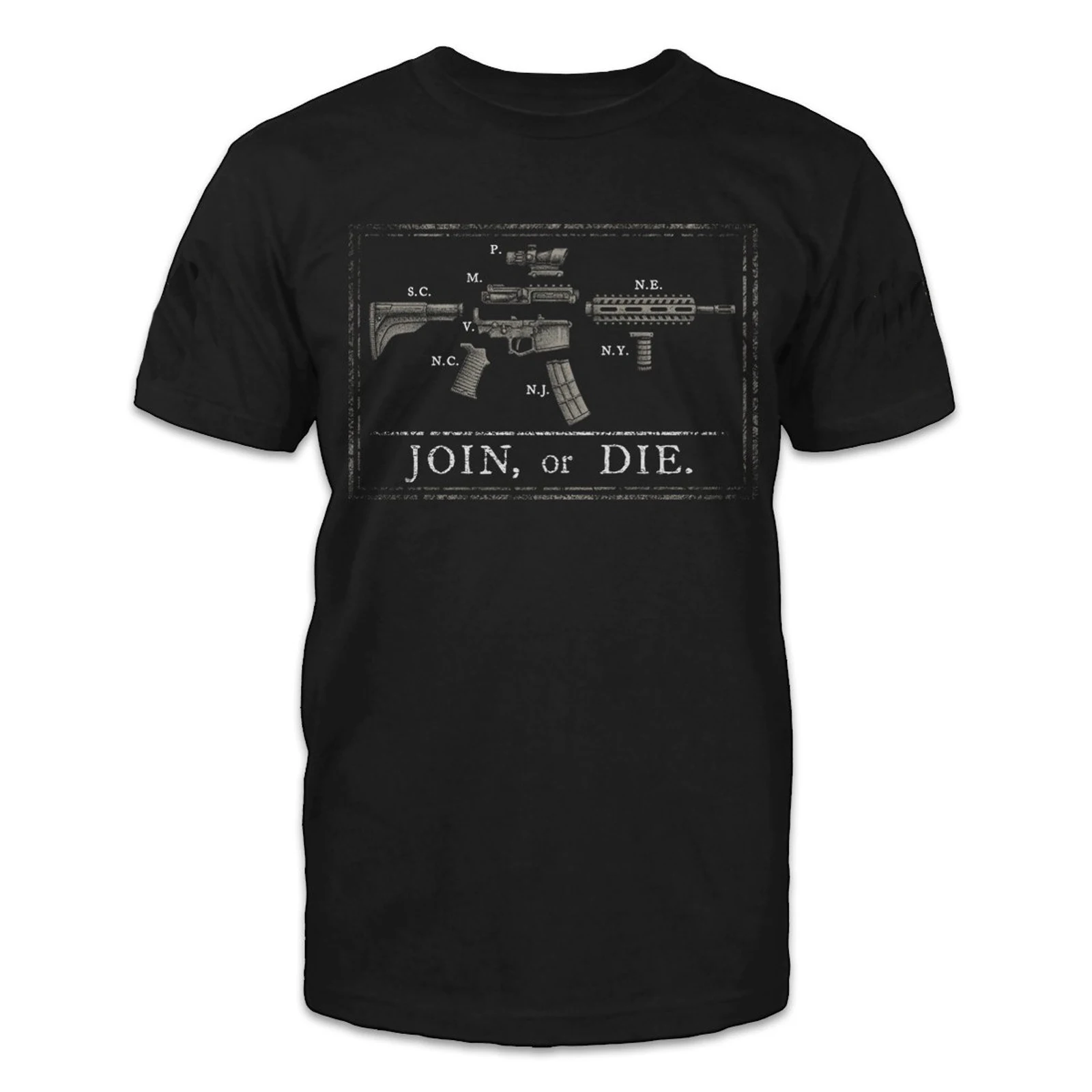 

Meaningful AR15 Rifle "Join or Die" Men's T-Shirt Summer Cotton Short Sleeve O-Neck Unisex T Shirt New S-3XL
